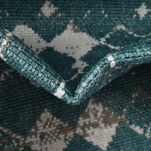 Teal 7' 10 x 7' 10 Outdoor Trellis Square Area Rug Weather Resistant for Patio, Deck, Terrace, Balcony, Porch Geometric Design Water Safe Outside Carpet for Sale at Rug Engine