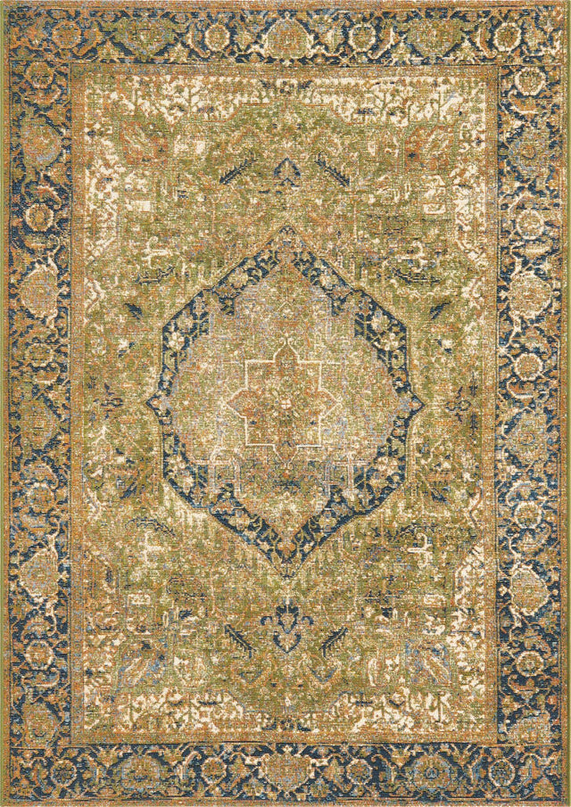 Green 5' 3 x 8' Outdoor Traditional Rectangle Area Rug Weather Resistant for Patio, Deck, Terrace, Balcony, Porch Classical Design Outside Carpet for Sale at Rug Engine
