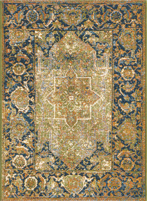 Green 2' x 3' Outdoor Traditional Rectangle Area Rug Weather Resistant for Patio, Deck, Terrace, Balcony, Porch Classical Design Outside Carpet for Sale at Rug Engine