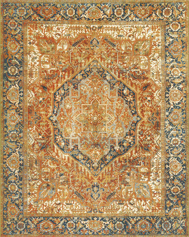 Rust Red 7' 10 x 10' Outdoor Traditional Rectangle Area Rug Weather Resistant for Patio, Deck, Terrace, Balcony, Porch Classical Design Outside Carpet for Sale at Rug Engine