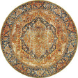 Rust Red 7' 10 x 7' 10 Outdoor Traditional Round Area Rug Weather Resistant for Patio, Deck, Terrace, Balcony, Porch Classical Design Outside Carpet for Sale at Rug Engine