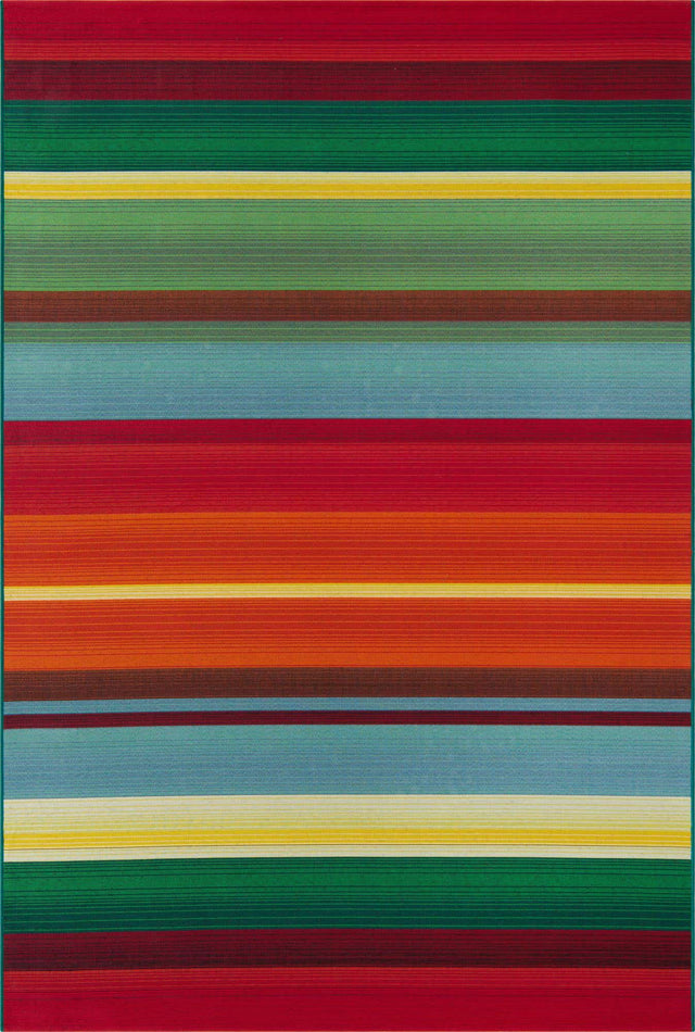 Multicolor 5' 3 x 8' Outdoor Modern Rectangle Area Rug Weather Resistant for Patio, Deck, Terrace, Balcony, Porch 100% Polypropylene Modern Outside Carpet for Sale at Rug Engine