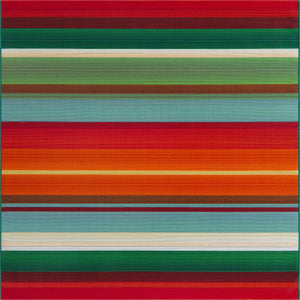 Multicolor 6' x 6' Outdoor Modern Square Area Rug Weather Resistant for Patio, Deck, Terrace, Balcony, Porch 100% Polypropylene Modern Outside Carpet for Sale at Rug Engine
