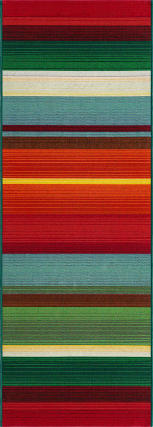 Multicolor 2' x 6' Outdoor Modern Runner Area Rug Weather Resistant for Patio, Deck, Terrace, Balcony, Porch 100% Polypropylene Modern Outside Carpet for Sale at Rug Engine