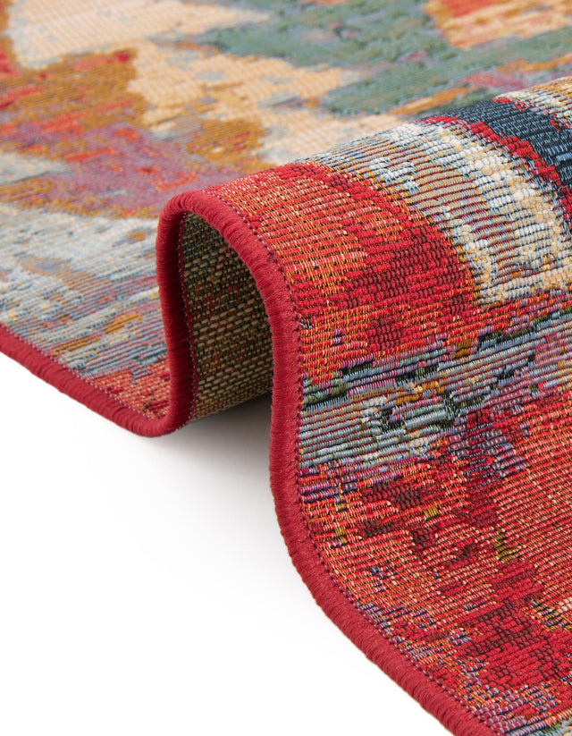 Multicolor 4' 1 x 4' 1 Outdoor Modern Round Area Rug Weather Resistant for Patio, Deck, Terrace, Balcony, Porch 100% Polypropylene Modern Outside Carpet for Sale at Rug Engine