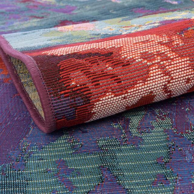 Multicolor 7' 1 x 10' Outdoor Modern Rectangle Rug