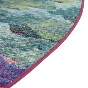 Multicolor 5' 1 x 5' 1 Outdoor Modern Round Area Rug Weather Resistant for Patio, Deck, Terrace, Balcony, Porch 100% Polypropylene Modern Outside Carpet for Sale at Rug Engine