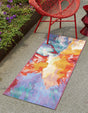 Multicolor 2' 7 x 10' Outdoor Modern Runner Area Rug Weather Resistant for Patio, Deck, Terrace, Balcony, Porch 100% Polypropylene Modern Outside Carpet for Sale at Rug Engine