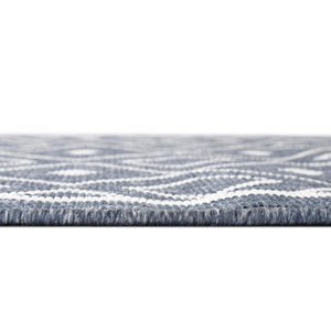 Navy Blue 7' 10 x 7' 10 Outdoor Trellis Square Area Rug Weather Resistant for Patio, Deck, Terrace, Balcony, Porch Geometric Design Water Safe Outside Carpet for Sale at Rug Engine