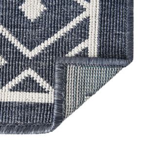 Navy Blue 7' 10 x 7' 10 Outdoor Trellis Square Area Rug Weather Resistant for Patio, Deck, Terrace, Balcony, Porch Geometric Design Water Safe Outside Carpet for Sale at Rug Engine