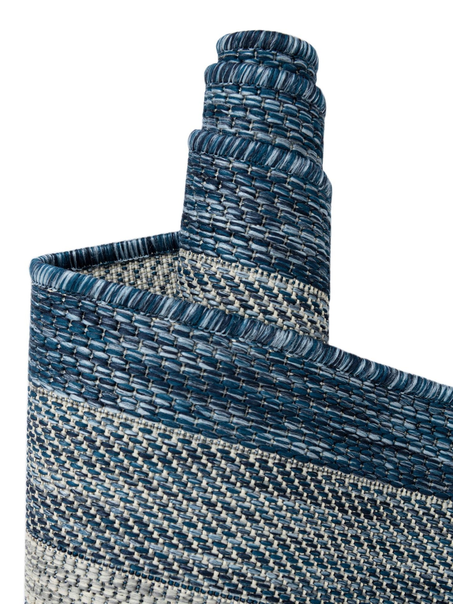 Blue 7' 10 x 7' 10 Outdoor Border Round Area Rug Weather Resistant for Patio, Deck, Terrace, Balcony, Porch 100% Polypropylene Classic Bordered Carpet for Sale at Rug Engine