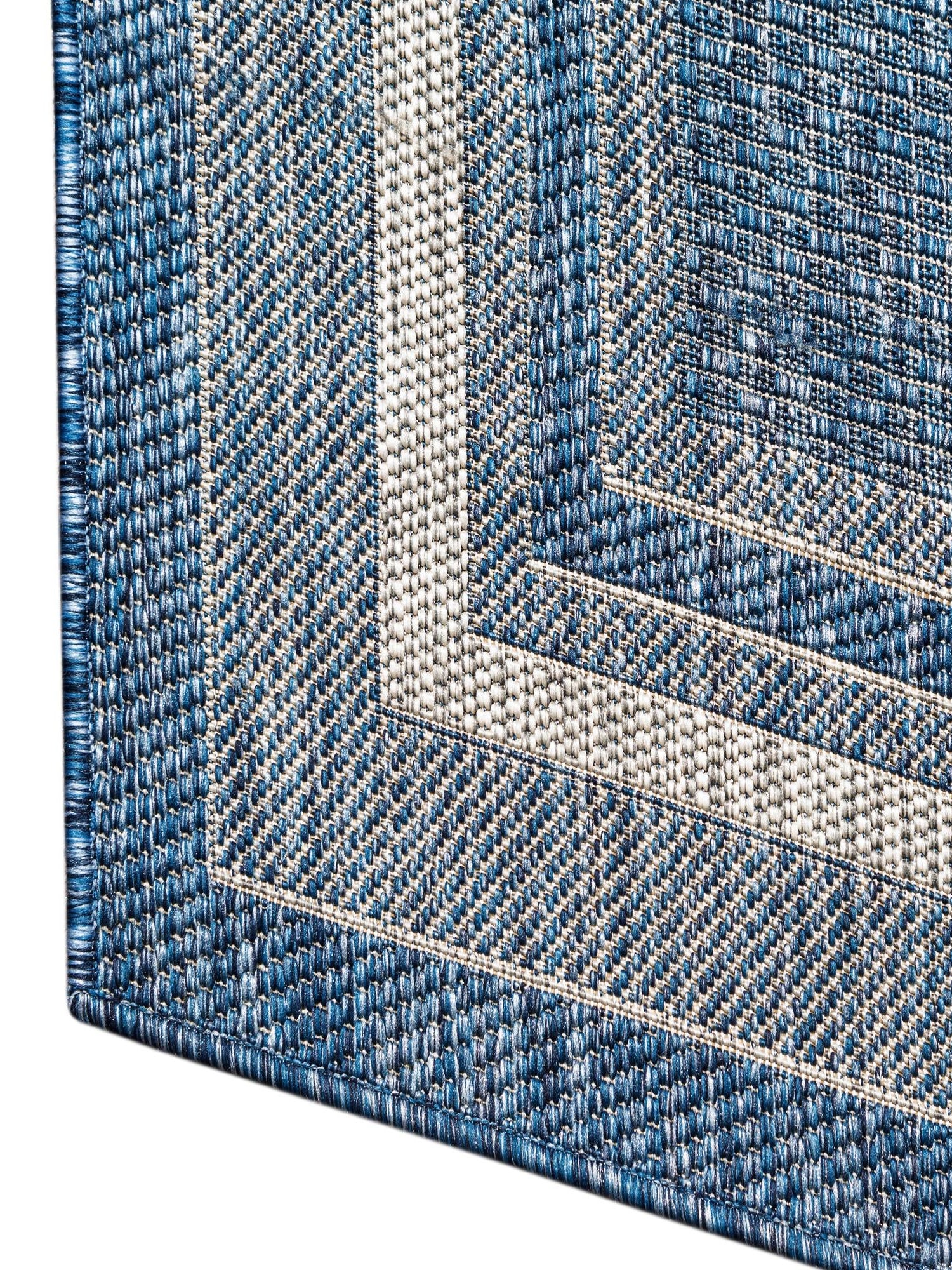 Blue 7' 10 x 7' 10 Outdoor Border Octagon Area Rug Weather Resistant for Patio, Deck, Terrace, Balcony, Porch 100% Polypropylene Classic Bordered Carpet for Sale at Rug Engine