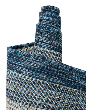 Blue 7' 10 x 7' 10 Outdoor Border Octagon Area Rug Weather Resistant for Patio, Deck, Terrace, Balcony, Porch 100% Polypropylene Classic Bordered Carpet for Sale at Rug Engine