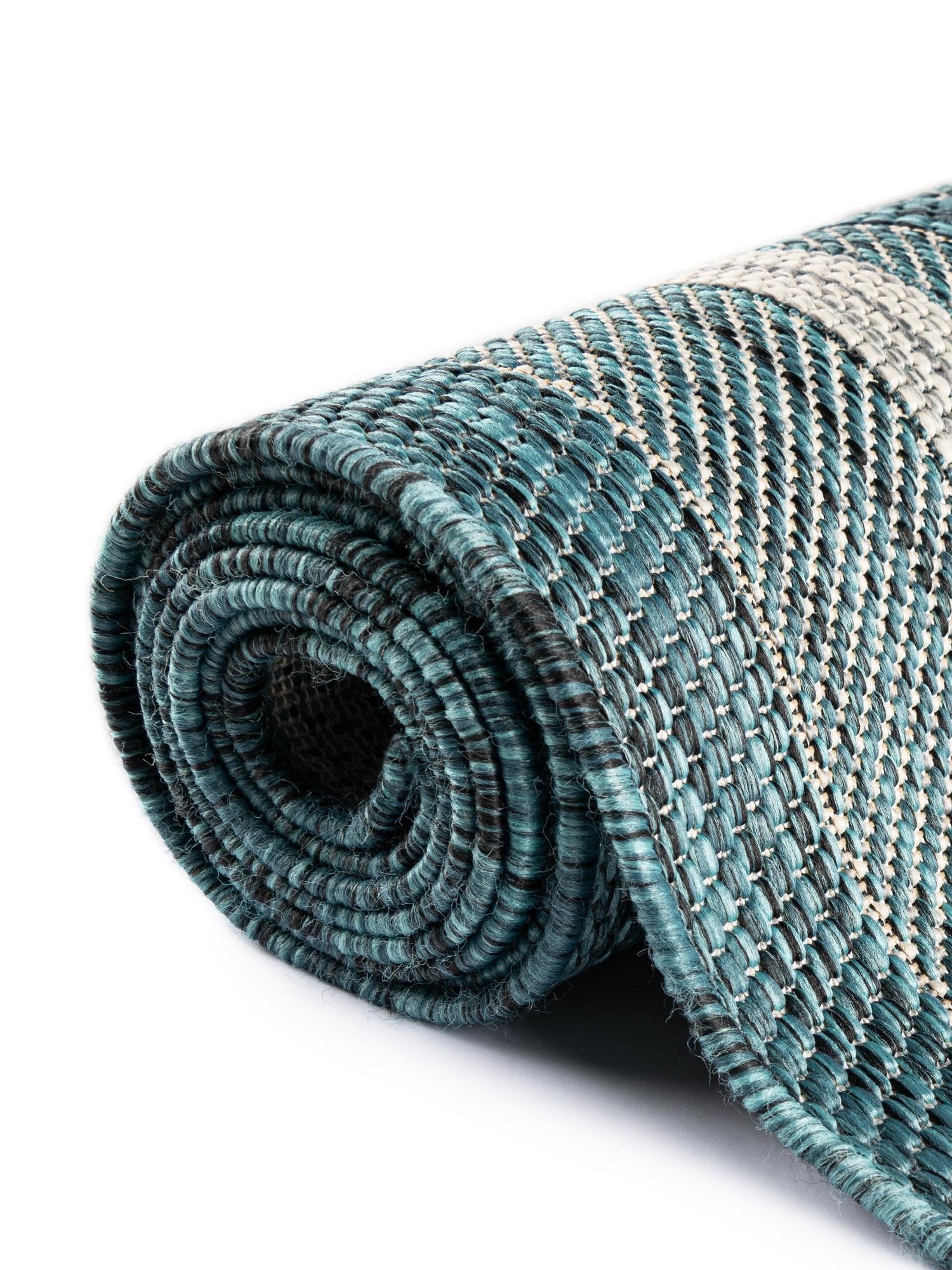 Teal 3' 1 x 5' 3 Outdoor Border Oval Area Rug Weather Resistant for Patio, Deck, Terrace, Balcony, Porch 100% Polypropylene Classic Bordered Carpet for Sale at Rug Engine