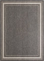 Black 10' x 14' 1 Outdoor Border Rectangle Area Rug Weather Resistant for Patio, Deck, Terrace, Balcony, Porch 100% Polypropylene Classic Bordered Carpet for Sale at Rug Engine