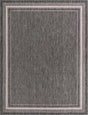 Black 10' x 13' 1 Outdoor Border Rectangle Area Rug Weather Resistant for Patio, Deck, Terrace, Balcony, Porch 100% Polypropylene Classic Bordered Carpet for Sale at Rug Engine