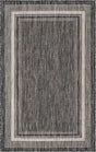 Black 3' 1 x 5' 3 Outdoor Border Rectangle Area Rug Weather Resistant for Patio, Deck, Terrace, Balcony, Porch 100% Polypropylene Classic Bordered Carpet for Sale at Rug Engine