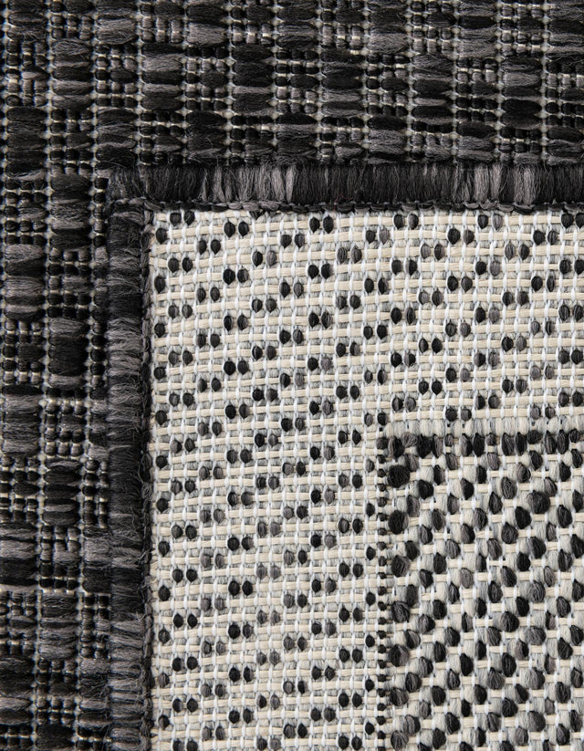 Black 5' 3 x 5' 3 Outdoor Border Octagon Area Rug Weather Resistant for Patio, Deck, Terrace, Balcony, Porch 100% Polypropylene Classic Bordered Carpet for Sale at Rug Engine