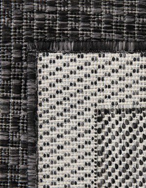 Black 7' 10 x 7' 10 Outdoor Border Octagon Area Rug Weather Resistant for Patio, Deck, Terrace, Balcony, Porch 100% Polypropylene Classic Bordered Carpet for Sale at Rug Engine
