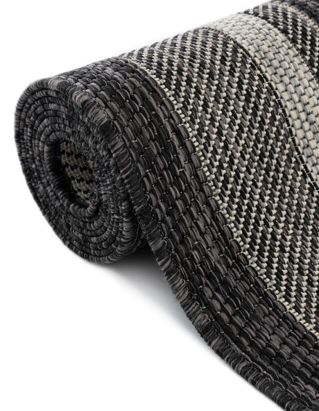 Black 7' 10 x 7' 10 Outdoor Border Octagon Area Rug Weather Resistant for Patio, Deck, Terrace, Balcony, Porch 100% Polypropylene Classic Bordered Carpet for Sale at Rug Engine
