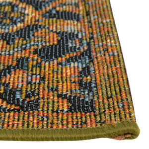 Green 6' x 6' Outdoor Traditional Square Area Rug Weather Resistant for Patio, Deck, Terrace, Balcony, Porch Classical Design Outside Carpet for Sale at Rug Engine