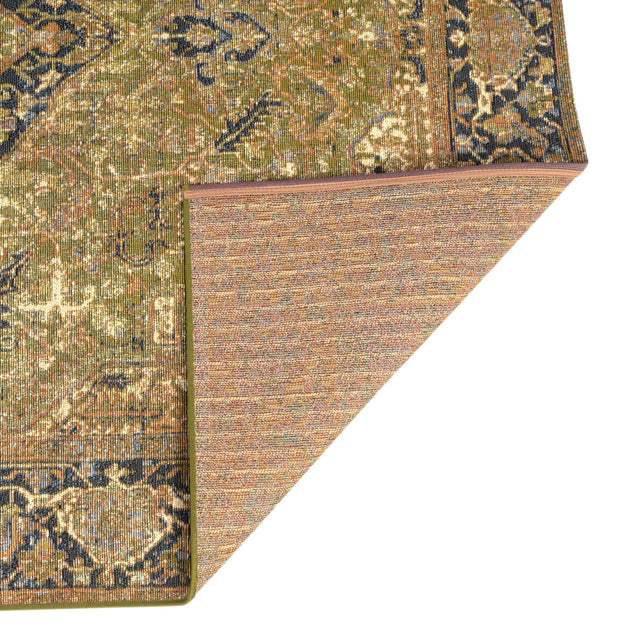 Green 6' x 6' Outdoor Traditional Square Area Rug Weather Resistant for Patio, Deck, Terrace, Balcony, Porch Classical Design Outside Carpet for Sale at Rug Engine