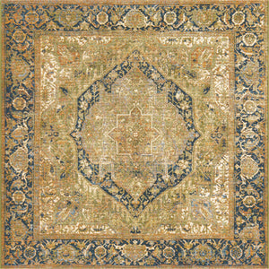 Green 6' x 6' Outdoor Traditional Square Area Rug Weather Resistant for Patio, Deck, Terrace, Balcony, Porch Classical Design Outside Carpet for Sale at Rug Engine