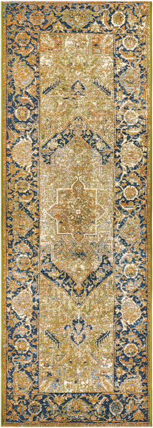 Green 2' x 6' Outdoor Traditional Runner Area Rug Weather Resistant for Patio, Deck, Terrace, Balcony, Porch Classical Design Outside Carpet for Sale at Rug Engine