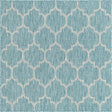 Aquamarine 5' 3 x 5' 3 Outdoor Trellis Square Area Rug Weather Resistant for Patio, Deck, Terrace, Balcony, Porch Geometric Design Water Safe Outside Carpet for Sale at Rug Engine