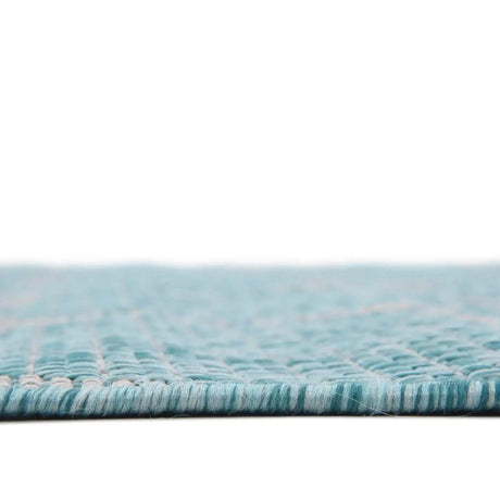 Aquamarine 5' 3 x 5' 3 Outdoor Trellis Octagon Area Rug Weather Resistant for Patio, Deck, Terrace, Balcony, Porch Geometric Design Water Safe Outside Carpet for Sale at Rug Engine