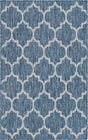 Navy Blue 3' 1 x 5' 3 Outdoor Trellis Rectangle Area Rug Weather Resistant for Patio, Deck, Terrace, Balcony, Porch Geometric Design Water Safe Outside Carpet for Sale at Rug Engine