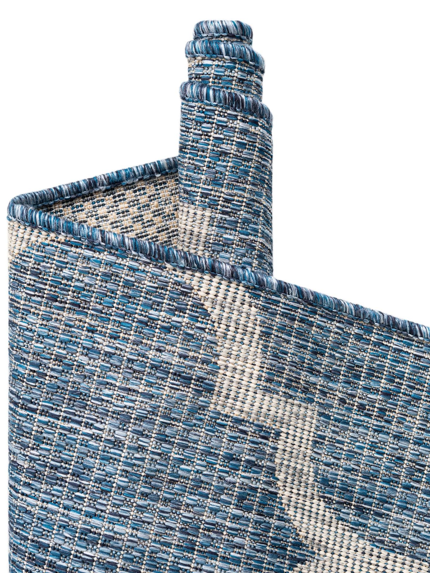 Navy Blue 13' 1 x 13' 1 Outdoor Trellis Square Area Rug Weather Resistant for Patio, Deck, Terrace, Balcony, Porch Geometric Design Water Safe Outside Carpet for Sale at Rug Engine