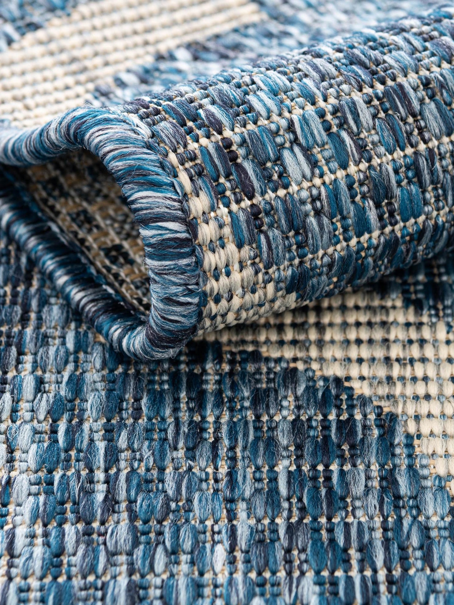 Navy Blue 7' 10 x 7' 10 Outdoor Trellis Octagon Area Rug Weather Resistant for Patio, Deck, Terrace, Balcony, Porch Geometric Design Water Safe Outside Carpet for Sale at Rug Engine