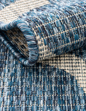 Navy Blue 7' 10 x 7' 10 Outdoor Trellis Octagon Area Rug Weather Resistant for Patio, Deck, Terrace, Balcony, Porch Geometric Design Water Safe Outside Carpet for Sale at Rug Engine