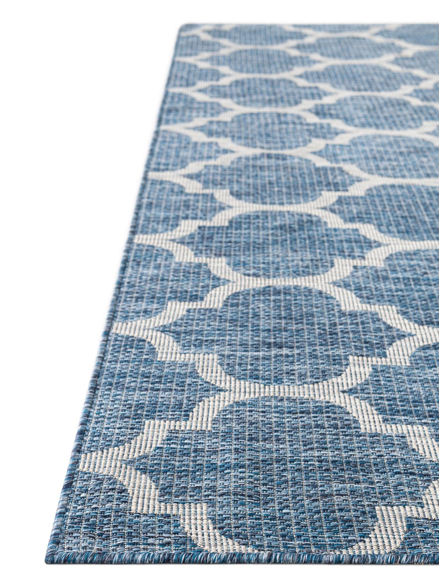 Navy Blue 7' 10 x 7' 10 Outdoor Trellis Octagon Area Rug Weather Resistant for Patio, Deck, Terrace, Balcony, Porch Geometric Design Water Safe Outside Carpet for Sale at Rug Engine