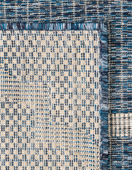 Navy Blue 7' 10 x 7' 10 Outdoor Trellis Octagon Area Rug Weather Resistant for Patio, Deck, Terrace, Balcony, Porch Geometric Design Water Safe Outside Carpet for Sale at Rug Engine