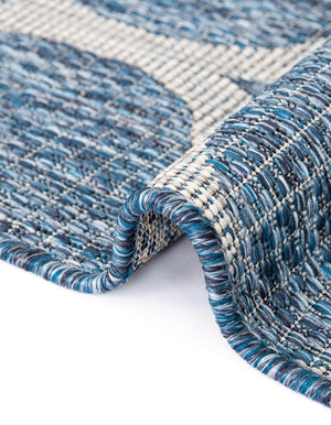 Navy Blue 7' 10 x 7' 10 Outdoor Trellis Octagon Area Rug Weather Resistant for Patio, Deck, Terrace, Balcony, Porch Geometric Design Water Safe Outside Carpet for Sale at Rug Engine