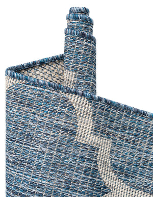 Navy Blue 7' 10 x 7' 10 Outdoor Trellis Octagon Area Rug Weather Resistant for Patio, Deck, Terrace, Balcony, Porch Geometric Design Water Safe Outside Carpet for Sale at Rug Engine