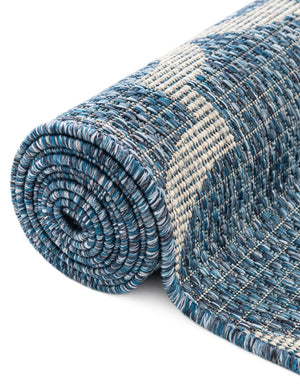 Navy Blue 7' 10 x 7' 10 Outdoor Trellis Octagon Area Rug Weather Resistant for Patio, Deck, Terrace, Balcony, Porch Geometric Design Water Safe Outside Carpet for Sale at Rug Engine