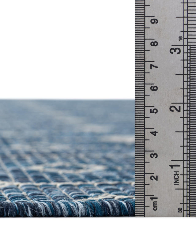 Blue 8' x 8' Outdoor Trellis Octagon Rug
