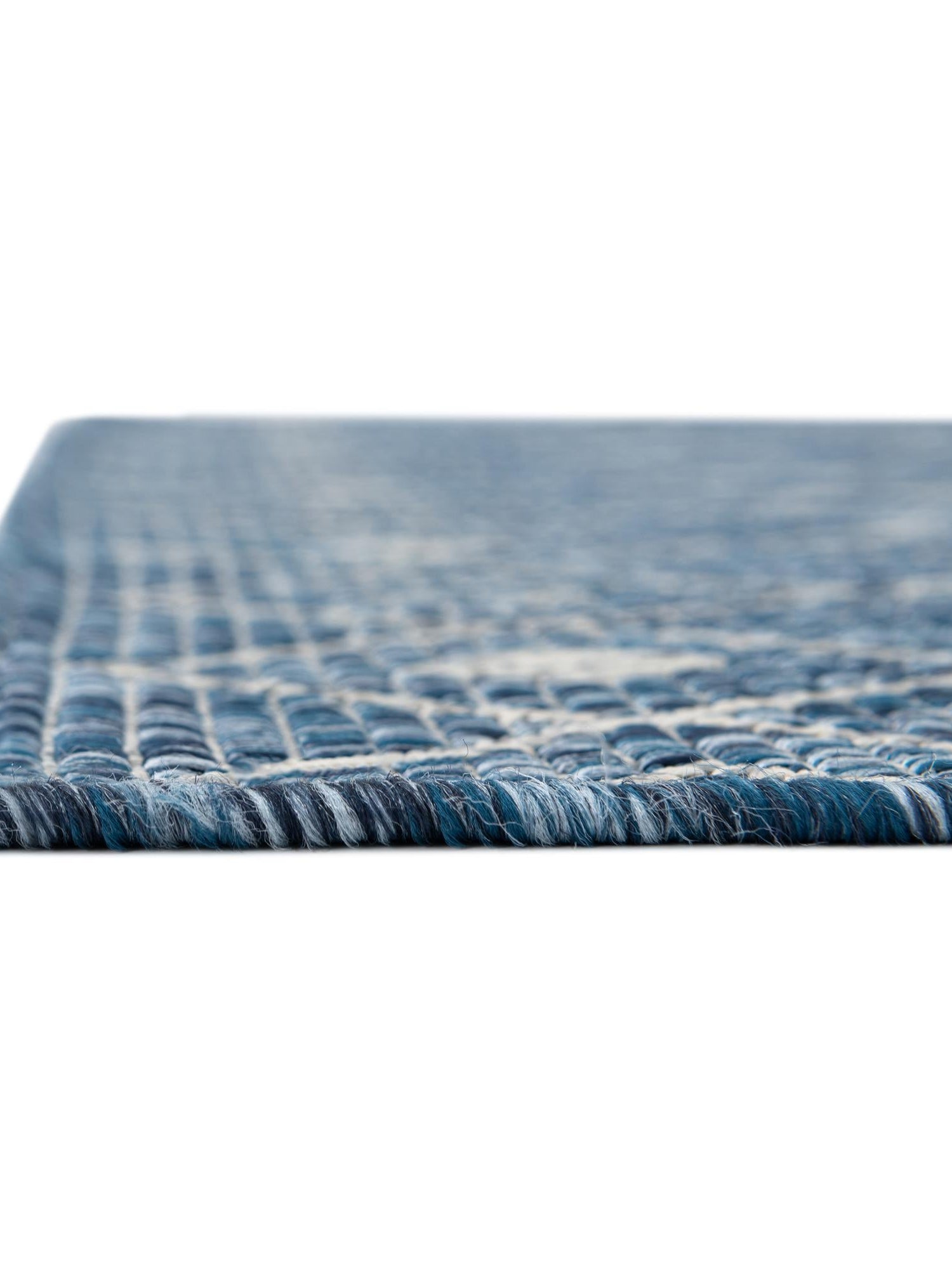 Blue 5' 3 x 5' 3 Outdoor Trellis Octagon Area Rug Weather Resistant for Patio, Deck, Terrace, Balcony, Porch Geometric Design Water Safe Outside Carpet for Sale at Rug Engine