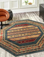 Blue 7' 1 x 7' 1 Fars Octagon Area Rug 100% Polypropylene Unique Traditional Carpet for Classical Living, Dining Room & Office Spaces for Sale at Rug Engine