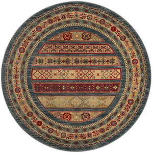 Blue 5' 1 x 5' 1 Fars Round Area Rug 100% Polypropylene Unique Traditional Carpet for Classical Living, Dining Room & Office Spaces for Sale at Rug Engine