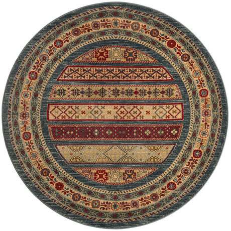 Blue 5' 1 x 5' 1 Fars Round Area Rug 100% Polypropylene Unique Traditional Carpet for Classical Living, Dining Room & Office Spaces for Sale at Rug Engine