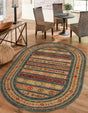 Blue 4' 1 x 6' 1 Fars Oval Area Rug 100% Polypropylene Unique Traditional Carpet for Classical Living, Dining Room & Office Spaces for Sale at Rug Engine