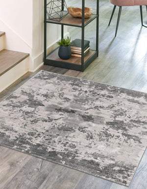 Light Gray 7' 10 x 7' 10 Metro Square Area Rug 100% Polypropylene Abstract Modern Easy Clean Carpet for Living Room, Dining, Bedrooms for Sale at Rug Engine