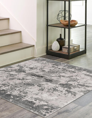 Light Gray 7' 10 x 7' 10 Metro Square Area Rug 100% Polypropylene Abstract Modern Easy Clean Carpet for Living Room, Dining, Bedrooms for Sale at Rug Engine