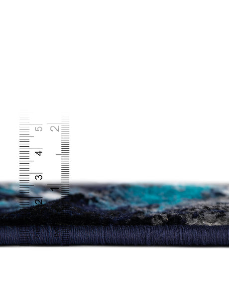 Navy Blue 10' x 10' Metro Round Area Rug 100% Polypropylene Abstract Modern Easy Clean Carpet for Living Room, Dining, Bedrooms for Sale at Rug Engine