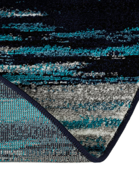 Navy Blue 5' x 5' Metro Round Area Rug 100% Polypropylene Abstract Modern Easy Clean Carpet for Living Room, Dining, Bedrooms for Sale at Rug Engine