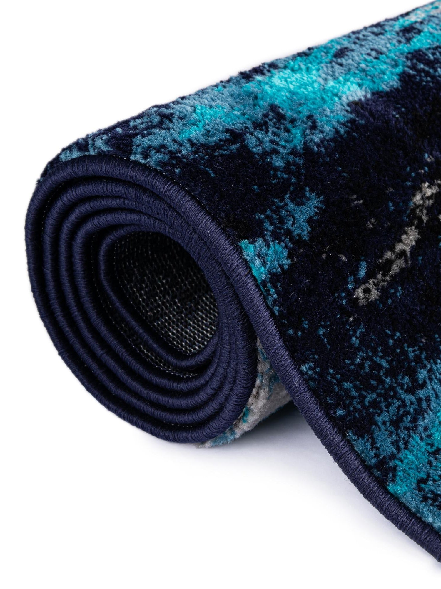 Navy Blue 3' 3 x 3' 3 Metro Round Area Rug 100% Polypropylene Abstract Modern Easy Clean Carpet for Living Room, Dining, Bedrooms for Sale at Rug Engine